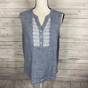 Market & Spruce sleeveless Hadriana Organza top